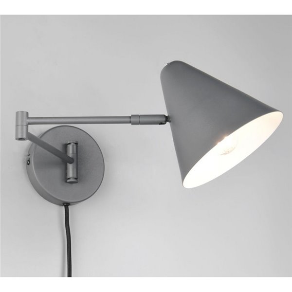 Aplique con interruptor COSIMA bombilla excl. 1x E14 max. 10W IP20 Antracita