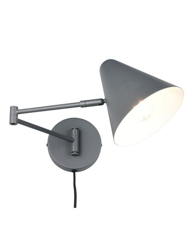 Aplique con interruptor COSIMA bombilla excl. 1x E14 max. 10W IP20 Antracita