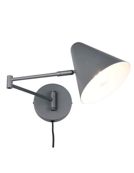 Aplique con interruptor COSIMA bombilla excl. 1x E14 max. 10W IP20 Antracita