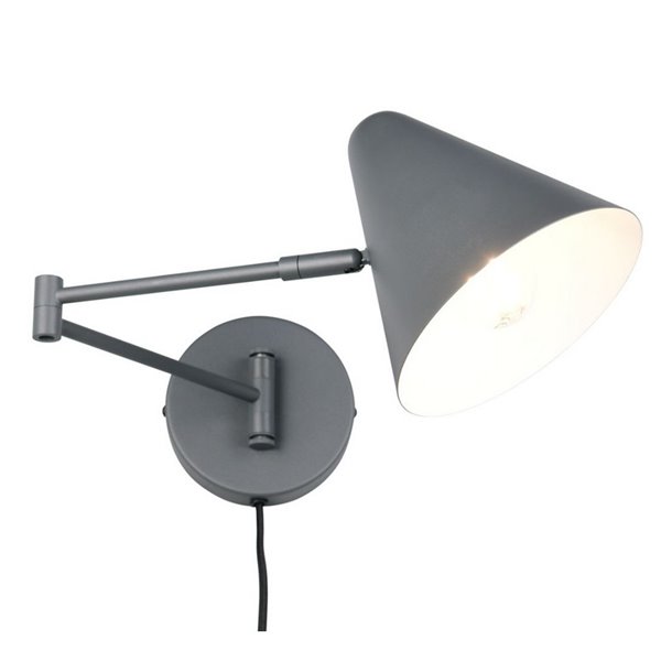 Aplique con interruptor COSIMA bombilla excl. 1x E14 max. 10W IP20 Antracita