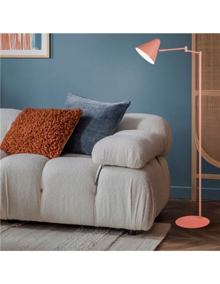 Lámpara de pie COSIMA 126,5cm altura, pantalla orientable, bombilla excl. 1x E14 max. 10W IP20 Naranja