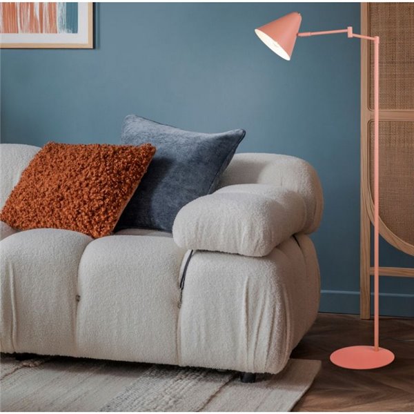 Luminária de chão COSIMA, 126,5 cm de altura, abajur ajustável, lâmpada excluindo 1 x E14, máx. 10 W, IP20, laranja