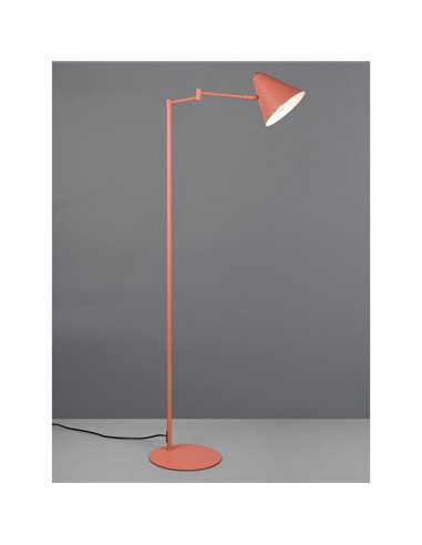 Luminária de chão COSIMA, 126,5 cm de altura, abajur ajustável, lâmpada excluindo 1 x E14, máx. 10 W, IP20, laranja