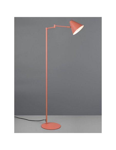 Lampadaire COSIMA, hauteur 126,5 cm, abat-jour réglable, ampoule non incluse : 1 x E14, max. 10 W, IP20, orange