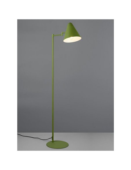 Luminária de chão COSIMA com cúpula ajustável, 126,5 cm de altura, lâmpada excl. 1x E14 máx. 10W, IP20 Verde