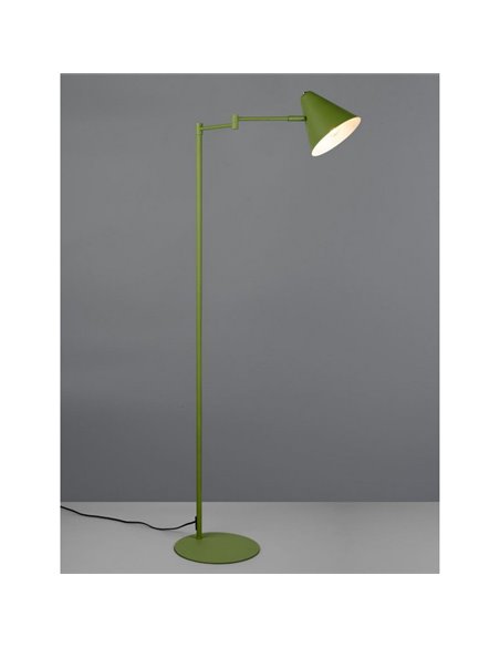 Lámpara de pie con pantalla orientable COSIMA, 126,5cm altura, bombilla excl. 1x E14 max. 10W IP20 Verde
