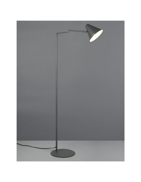 Lámpara de pie COSIMA 126,5cm altura, pantalla orientable, bombilla excl. 1x E14 max. 10W IP20 Antracita