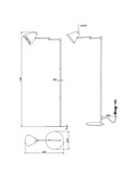 Lámpara de pie COSIMA 126,5cm altura, pantalla orientable, bombilla excl. 1x E14 max. 10W IP20 Antracita