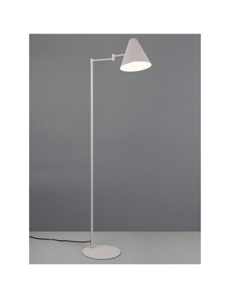 Luminária de chão COSIMA com cúpula ajustável, 126,5 cm de altura, lâmpada excl. 1x E14 máx. 10W IP20 Cinza