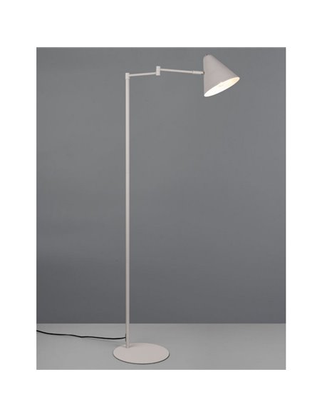 Luminária de chão COSIMA com cúpula ajustável, 126,5 cm de altura, lâmpada excl. 1x E14 máx. 10W IP20 Cinza