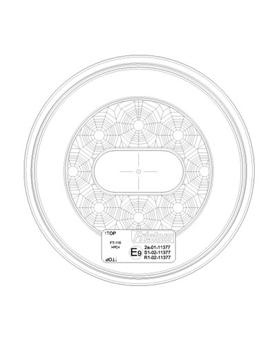 BAJONET FT-110 Runde LED-Rückleuchte, 3 Funktionen mit 5-poligem Bajonettanschluss, IP68 12/24V, E9 EMV 10R 2a R1 S1