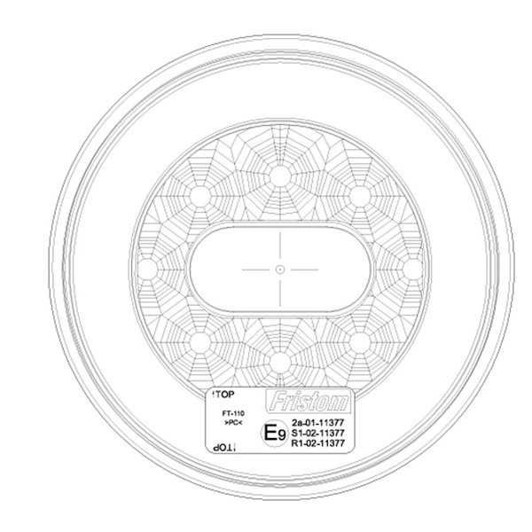 BAJONET FT-110 Runde LED-Rückleuchte, 3 Funktionen mit 5-poligem Bajonettanschluss, IP68 12/24V, E9 EMV 10R 2a R1 S1
