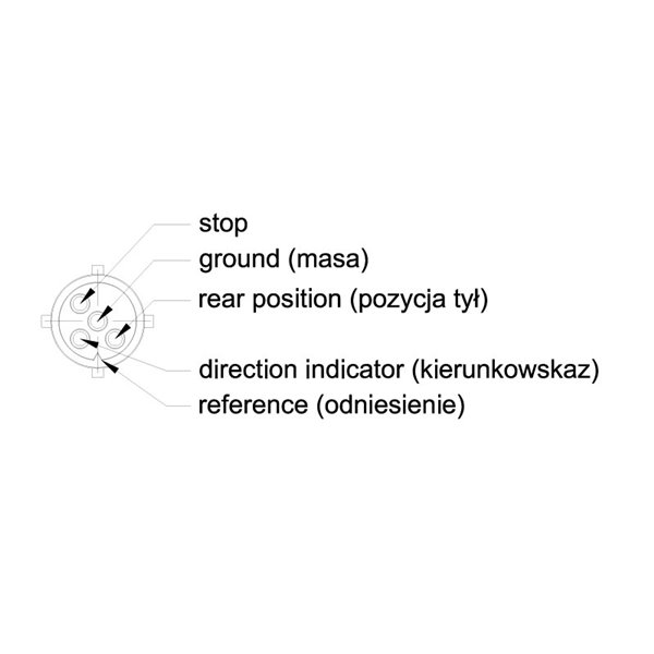 Piloto trasero LED redondo FT-110 BAJONET, 3 funciones con conexión bajonet 5 pin, IP68 12/24V, Ø140mm