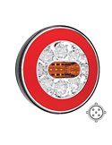 Piloto trasero LED redondo FT-110 BAJONET, 3 funciones con conexión bajonet 5 pin, IP68 12/24V, Ø140mm