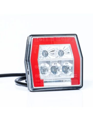 Lanterna traseira LED universal FT-120 T com cabo de 1 m, 4 funções, 12–36 V IP68