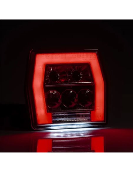 Piloto trasero LED universal FT-120 T BAJONET 5 pin, 4 funciones 12–36V IP68