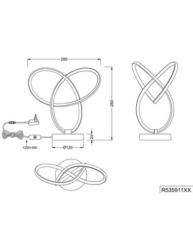 Luminária de mesa LED LANDO 8W 850lm com cabo, branco natural 4000K IP20 preta