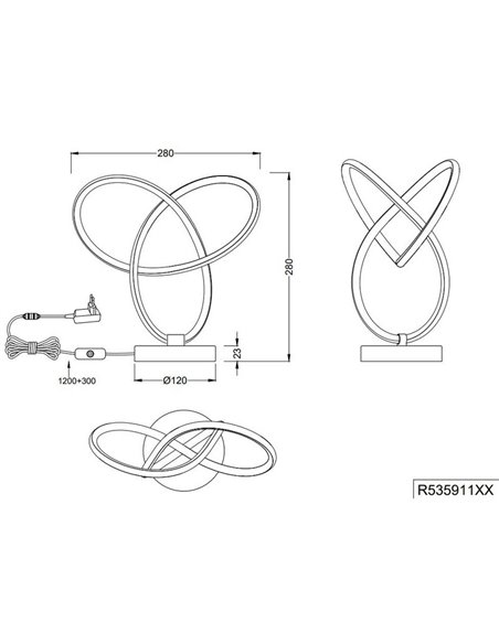 Lámpara LED de sobremesa con cable LANDO 8W 850lm, blanco natural 4000K IP20 Negro