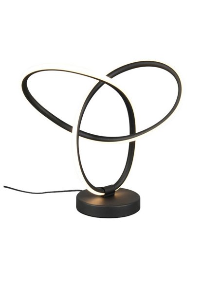 Lampe de table LED LANDO 8 W 850 lm avec câble, blanc naturel 4 000 K, IP20, noir