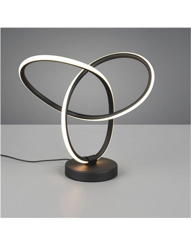 Lampe de table LED LANDO 8 W 850 lm avec câble, blanc naturel 4 000 K, IP20, noir