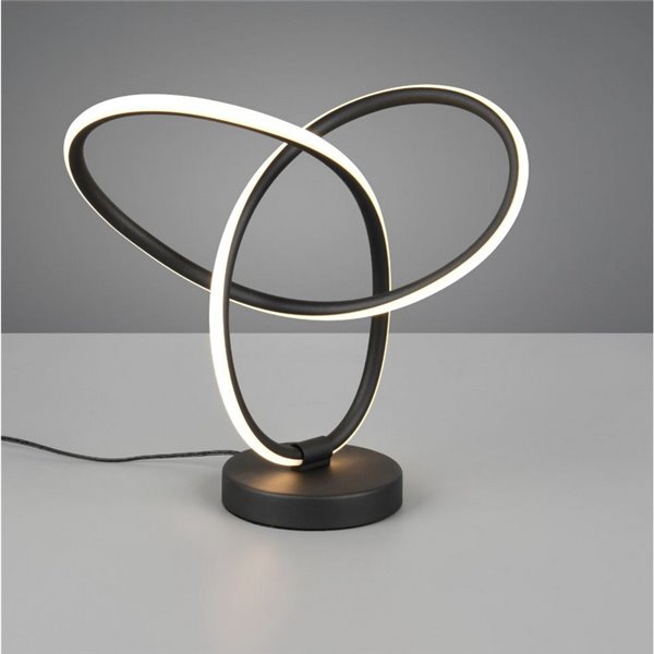 Lampe de table LED LANDO 8 W 850 lm avec câble, blanc naturel 4 000 K, IP20, noir