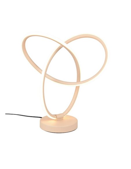 Lampe de table LED LANDO 8W 850lm avec anneaux entrelacés, blanc naturel 4000K IP20 Beige