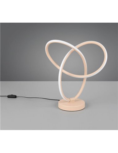 Lámpara LED de mesa con aros entrelazados LANDO 8W 850lm, blanco natural 4000K IP20 Beige