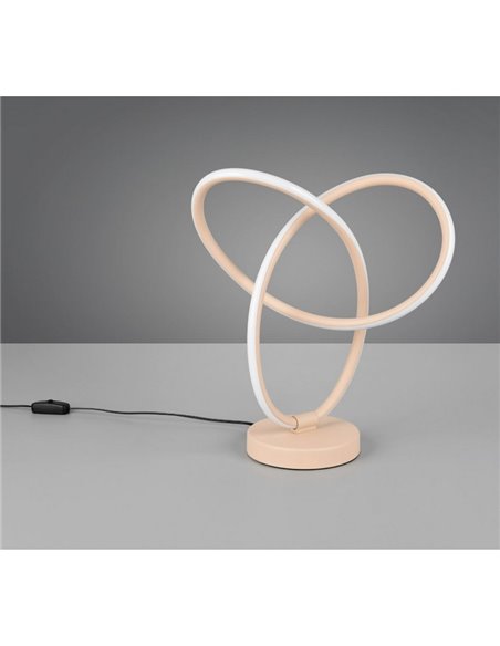 Lampe de table LED LANDO 8W 850lm avec anneaux entrelacés, blanc naturel 4000K IP20 Beige