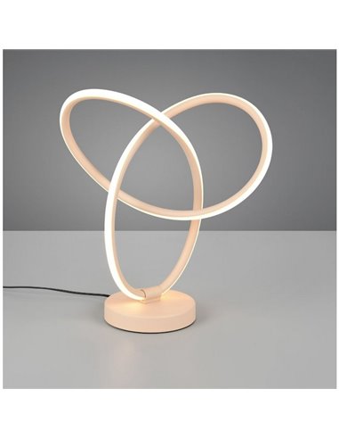 Lámpara LED de mesa con aros entrelazados LANDO 8W 850lm, blanco natural 4000K IP20 Beige