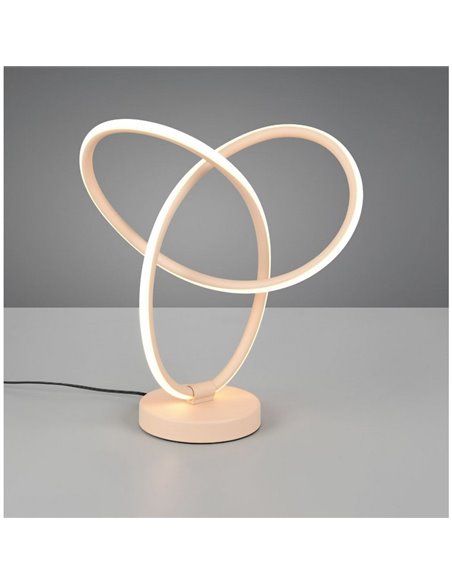 Lámpara LED de mesa con aros entrelazados LANDO 8W 850lm, blanco natural 4000K IP20 Beige