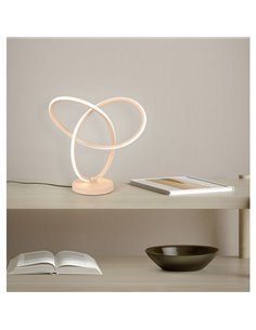 Lámpara LED de mesa con aros entrelazados LANDO 8W 850lm, blanco natural 4000K IP20 Beige 2