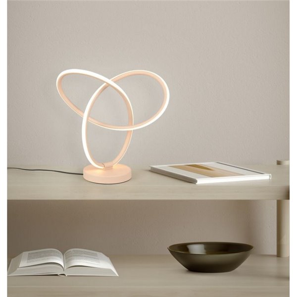 Lámpara LED de mesa con aros entrelazados LANDO 8W 850lm, blanco natural 4000K IP20 Beige