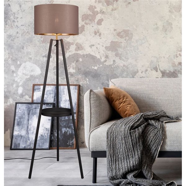 Lámpara de pie COLETTE, interruptor de pie, bombilla excl. 1x E27 max. 60W IP20 Negro