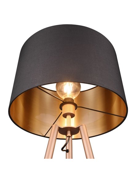 Lampadaire COLETTE avec plateau, interrupteur à pied, ampoule non incluse 1x E27 max. 60W IP20 Cuivre