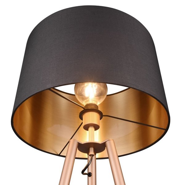 Lampadaire COLETTE avec plateau, interrupteur à pied, ampoule non incluse 1x E27 max. 60W IP20 Cuivre