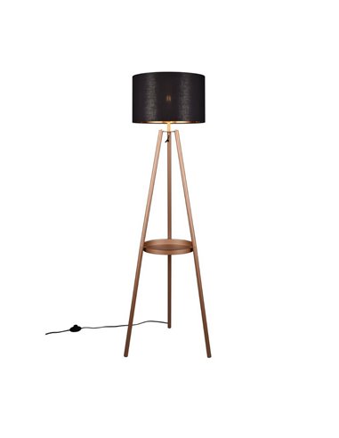 Lampadaire COLETTE avec plateau, interrupteur à pied, ampoule non incluse 1x E27 max. 60W IP20 Cuivre