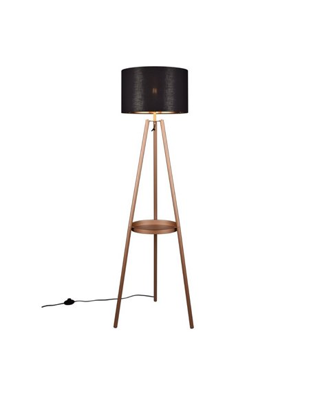 Luminária de chão COLETTE com bandeja, pedal, lâmpada excl. 1x E27 máx. 60W IP20 Cobre