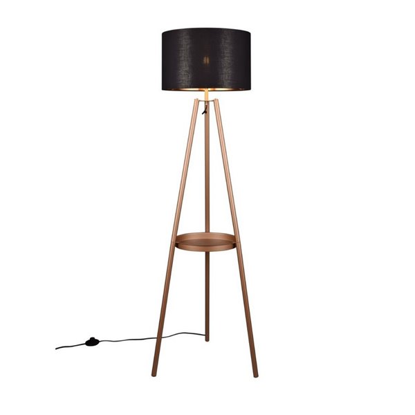 Luminária de chão COLETTE com bandeja, pedal, lâmpada excl. 1x E27 máx. 60W IP20 Cobre