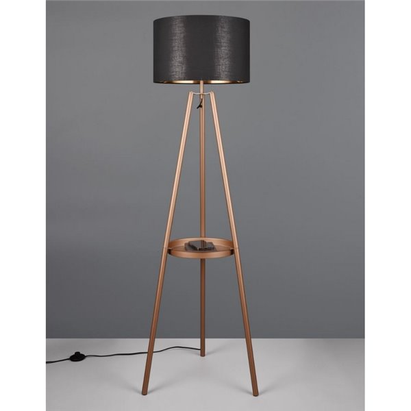Lampadaire COLETTE avec plateau, interrupteur à pied, ampoule non incluse 1x E27 max. 60W IP20 Cuivre