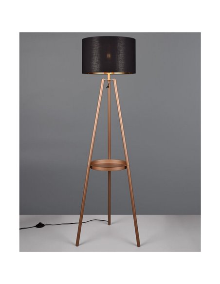 Lampadaire COLETTE avec plateau, interrupteur à pied, ampoule non incluse 1x E27 max. 60W IP20 Cuivre