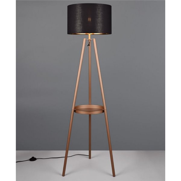 Lampadaire COLETTE avec plateau, interrupteur à pied, ampoule non incluse 1x E27 max. 60W IP20 Cuivre