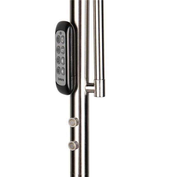 Luminária de chão LED PALERMO, altura 183cm, 5/18W 500/2000Lm, regulável com controlo remoto incluído, IP20, níquel