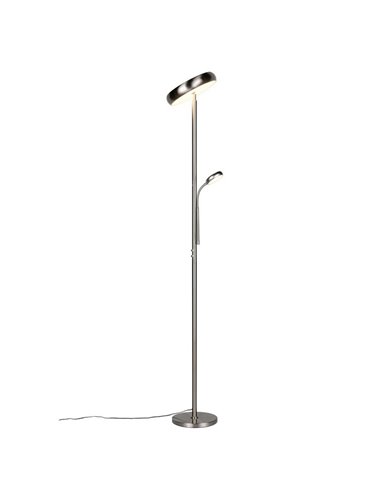 Lámpara de pie LED PALERMO altura 183cm, 5/18W 500/2000Lm regulable con mando incluido, IP20 Níquel