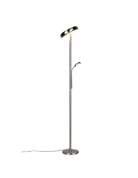 Lámpara de pie LED PALERMO altura 183cm, 5/18W 500/2000Lm regulable con mando incluido, IP20 Níquel