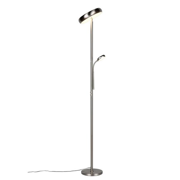 Lámpara de pie LED PALERMO altura 183cm, 5/18W 500/2000Lm regulable con mando incluido, IP20 Níquel