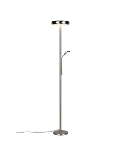 Lampadaire LED PALERMO, hauteur 183 cm, 5/18 W 500/2000 lm, dimmable avec télécommande incluse, IP20, nickel