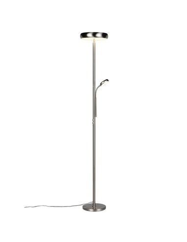 Luminária de chão LED PALERMO, altura 183cm, 5/18W 500/2000Lm, regulável com controlo remoto incluído, IP20, níquel