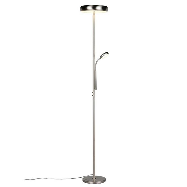 Luminária de chão LED PALERMO, altura 183cm, 5/18W 500/2000Lm, regulável com controlo remoto incluído, IP20, níquel