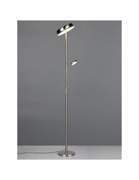 Lámpara de pie LED PALERMO altura 183cm, 5/18W 500/2000Lm regulable con mando incluido, IP20 Níquel
