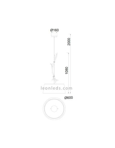 Lámpara Colgante de Techo Rústica Serie Sabina 1L Ø60CM grande de Mantra | Leonleds Iluminación